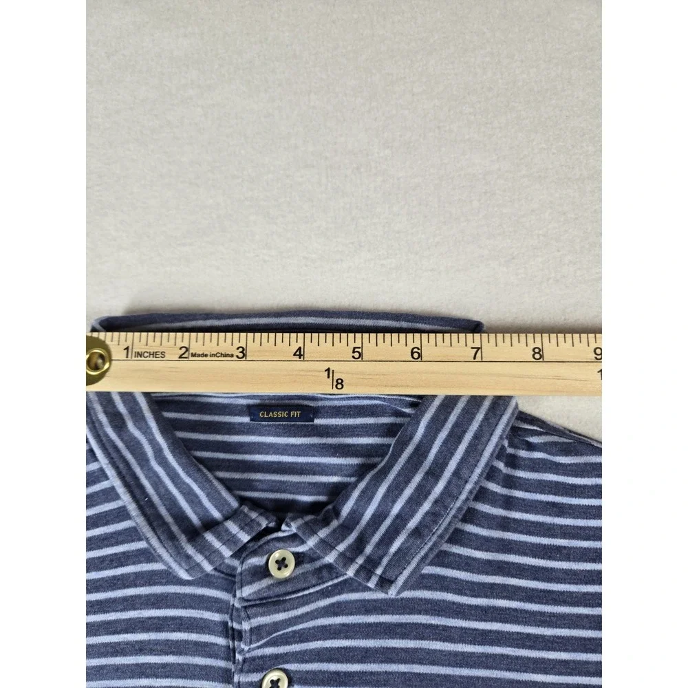 Polo Ralph Lauren Men's Blue Striped Short Sleeve Polo Shirt Size XL Emb Pony